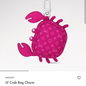 Louis Vuitton Hot Pink Crab Bag Coin Purse Charm